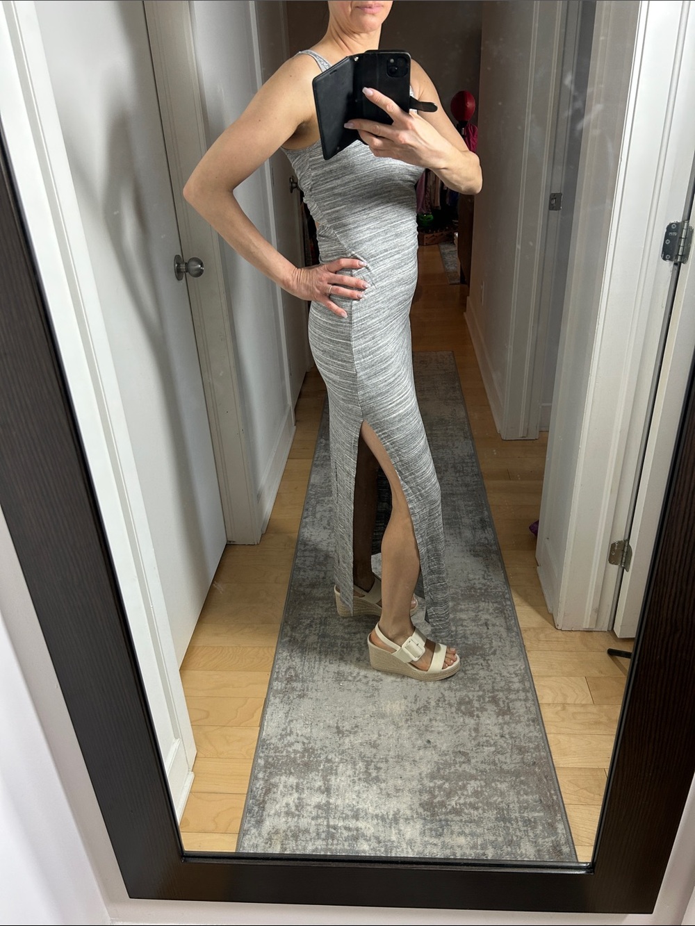 Garage Maxi Dress | Crisscross Back High Slit Summer Dress - Picture 4 of 5